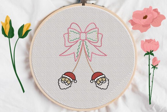 Bow Christmas Santa Applique Embroidery Review