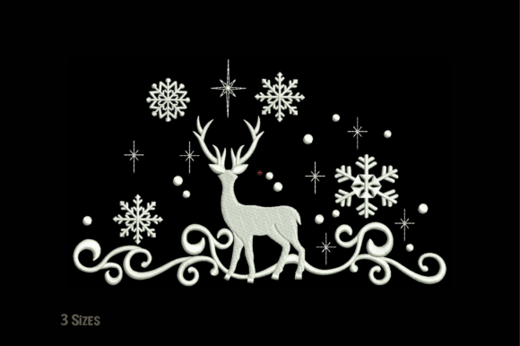 Elegant Snowy Deer Embroidery Design Review