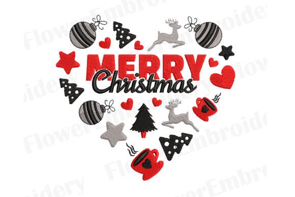 Merry Christmas Heart Machine Embroidery Review