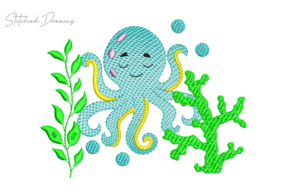 Octopus Among Seaweed Embroidery Design Review