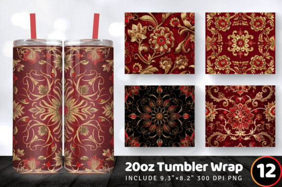 Red Gold Embroidery Tumbler Wrap Review