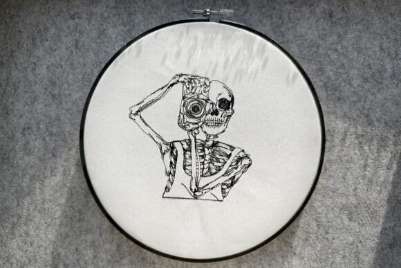 Skeleton with Camera Machine Embroidery Review