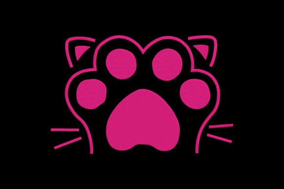 Sweet Pink Cat Paw Embroidery Design Review